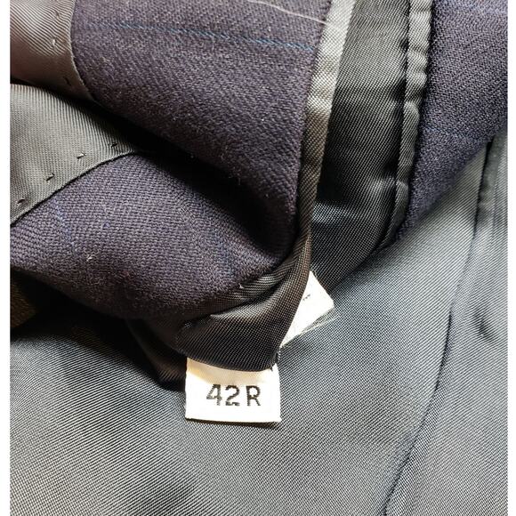 mens sport coat 42R suit jacket 42 r blazer blue Hart Schaffner Marx Trumpeter - Picture 4 of 7